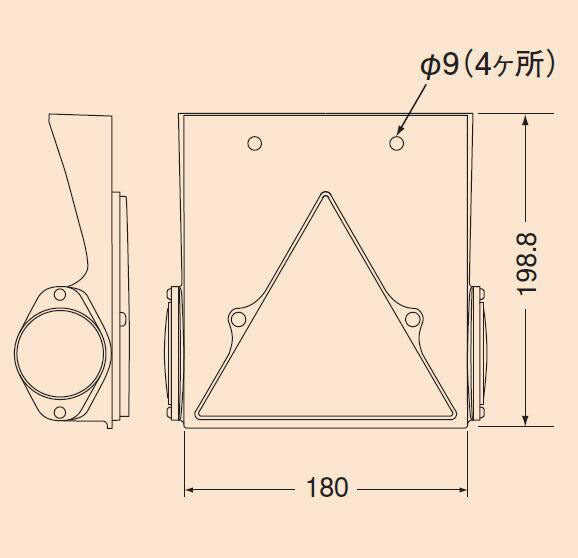 リフレックスリフレクター トレーラー用 ボディ付(左)