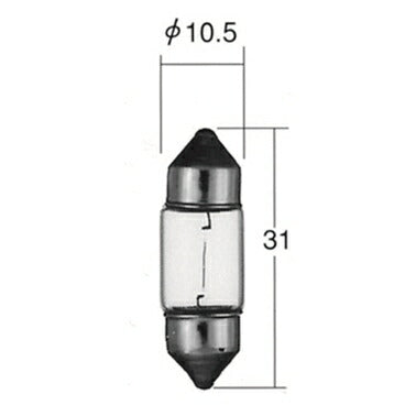 車内灯/方向指示灯用 ノーマルバルブ クリア 12V 8W T10×31 1個入