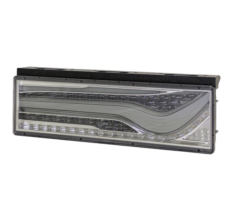 All-LED Rear Combination Lamp for Trucks, Kabuki Design, Sequential Turn, Left, Smoked, 24V, 1 pc.