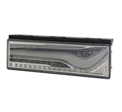 All-LED Rear Combination Lamp for Trucks, Kabuki Design, Sequential Turn, Left, Smoked, 24V, 1 pc.