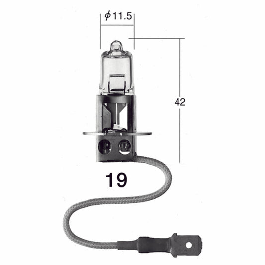 ハロゲンフォグランプ用 ノーマルバルブ H3 クリア 12V 55W T11.5 1個入