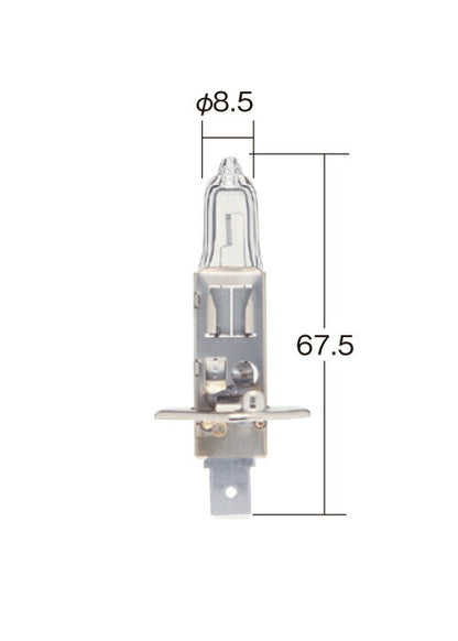 ハイパワーハロゲンバルブ H1 クリア 12V 55W T8 1個入