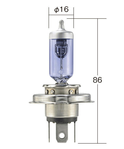 ホワイトビーム Ver3 H4 ホワイト 12V 60/55W T16 2個入