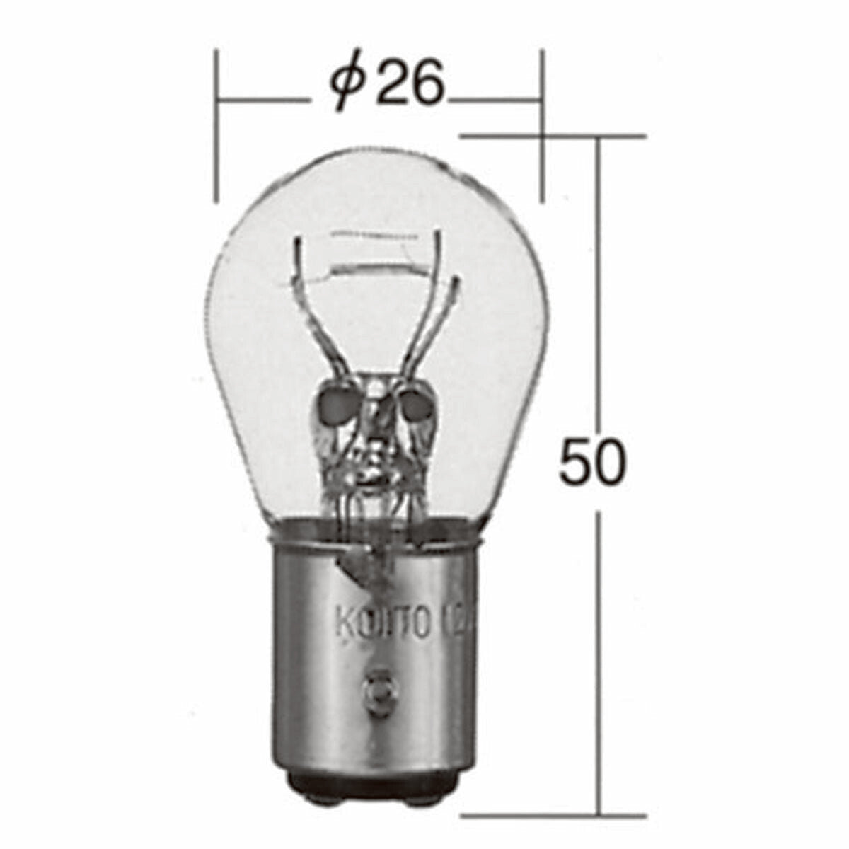 Normal Bulb, Clear, for Brake/Tail/Parking/Clearance Lamps, 6V 17/5.3W S25, 2 pcs.