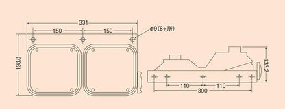 リアコンビネーションランプ 2連 左