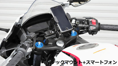 ハンドルマウントステー ブラック 黒 CBR400R スマホ ナビ USB 純正ハンドル対応