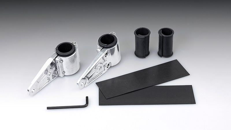 ヘッドライトステー アルミダイキャスト バレル仕上げ 28-39mm