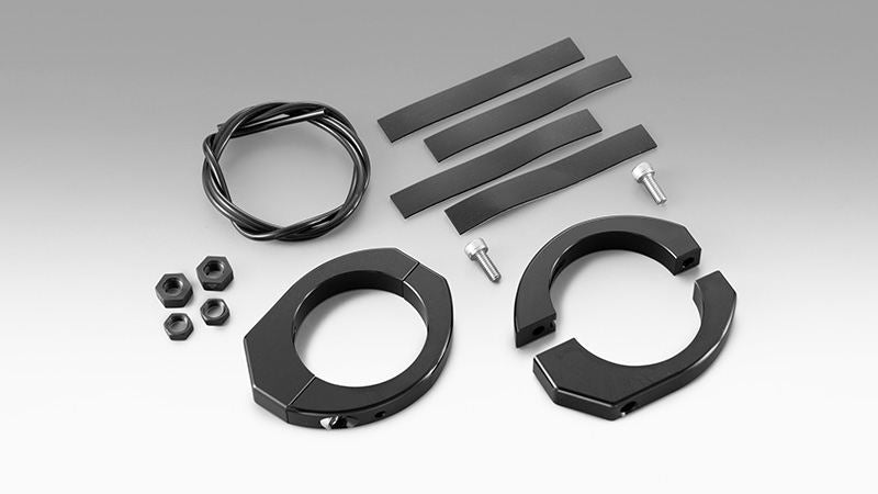 ウインカーステー クランプ式 インナーチューブ39/41mm M6ボルト用 ブラックアルマイト 左右セット