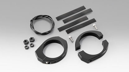 ウインカーステー クランプ式 インナーチューブ43/45mm M6ボルト用 ブラックアルマイト 左右セット