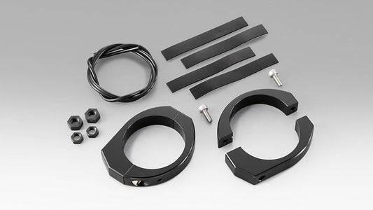 ウインカーステー クランプ式 インナーチューブ43/45mm M6ボルト用 ブラックアルマイト 左右セット