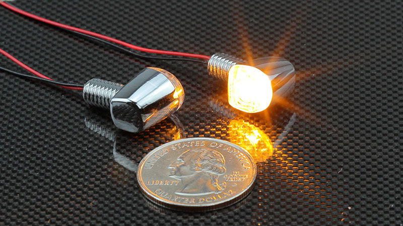 LED ウインカーランプ Nano シングル クロームメッキ 9.8mm×9.8mm×14.2mm 2個