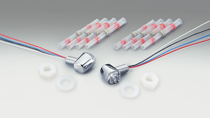 LED ウインカー＆テールランプ Nano コンビランプ クロームメッキ 9.8mm×9.8mm×14.2mm 2個