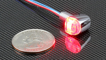 LED ウインカー＆テールランプ Nano コンビランプ クロームメッキ 9.8mm×9.8mm×14.2mm 2個