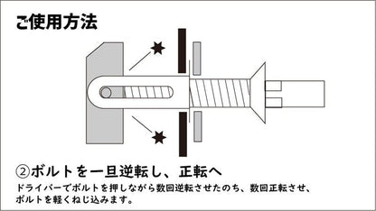 ワンタッチレール用 ボルト＆ターンナットセット ステンレスブラック M8