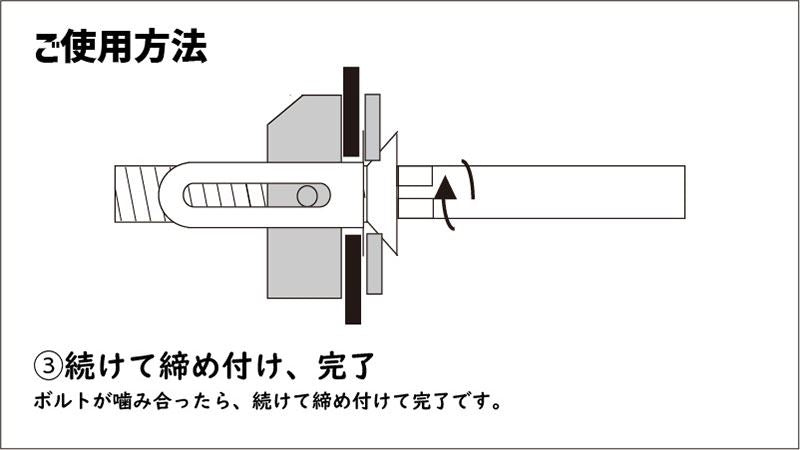 ワンタッチレール用 ボルト＆ターンナットセット ステンレスブラック M8