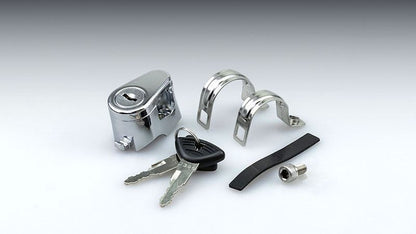 ヘルメットロック クランプ式 クロームメッキ 22.2mm/25.4mm 汎用