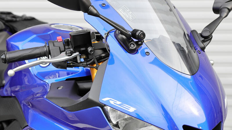 ドライブレコーダー用 前後カメラ用ステー ブラック 黒 YZF-R25(19-) YZF-R3(19-)