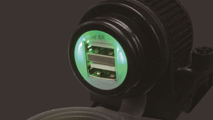 USB Port Kit, 2 USB Ports, Total DC5V/4A, Handlebar Clamp
