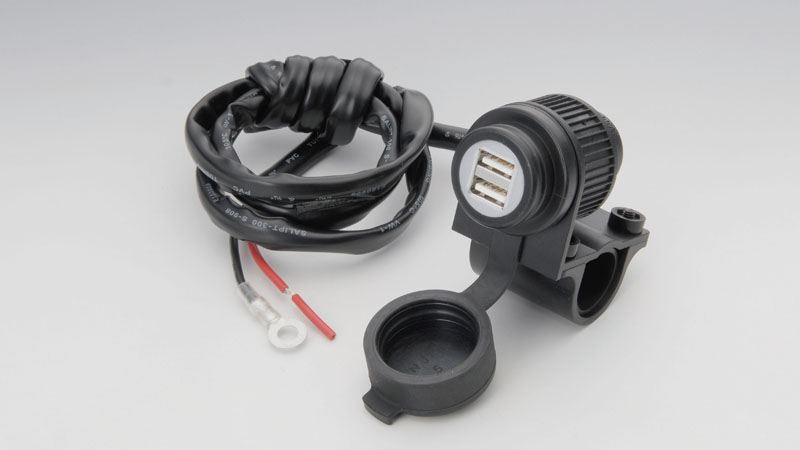 USB Port Kit, 2 USB Ports, Total DC5V/4A, Handlebar Clamp