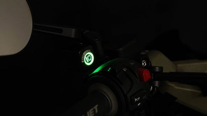 フォグランプスイッチ ミラーネジ部共締めタイプ（10mm） ブラック/シルバー  12V車専用