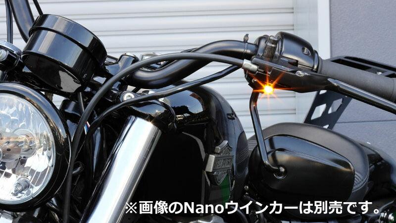 Nanoランプ専用ステー ミラーマウント用 ブラック 黒 フロント 左右セット ハーレーダビッドソン スポーツスター