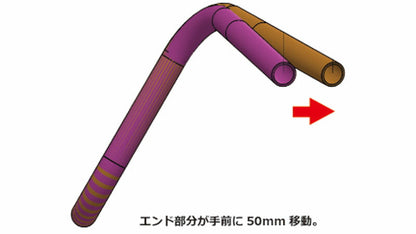 フィフティーバーハンドル クロームメッキ W/820 H/255 R/165 L/130mm 50mmバック ソフテイルスタンダード ストリートボブ