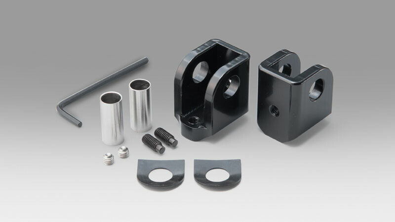 Step Conversion Bracket Set, Black, Front, Softail