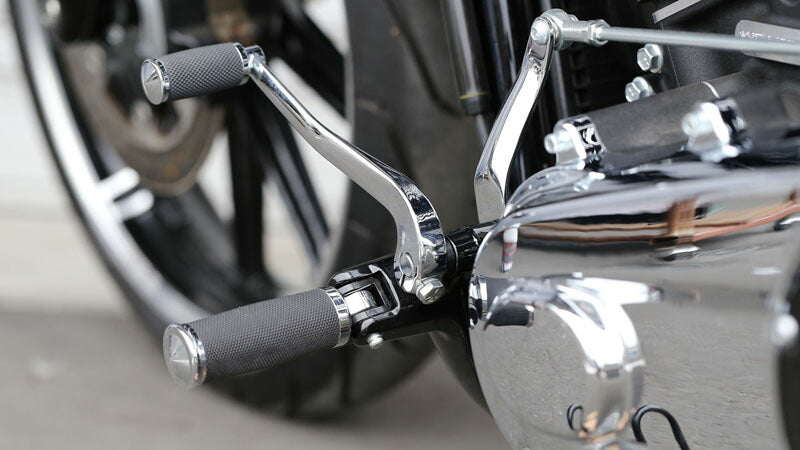 Step Conversion Bracket Set, Black, Front, Softail