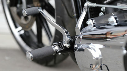 Step Conversion Bracket Set, Black, Front, Softail