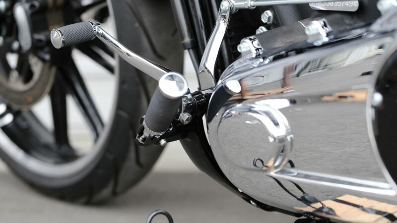 Step Conversion Bracket Set, Black, Front, Softail