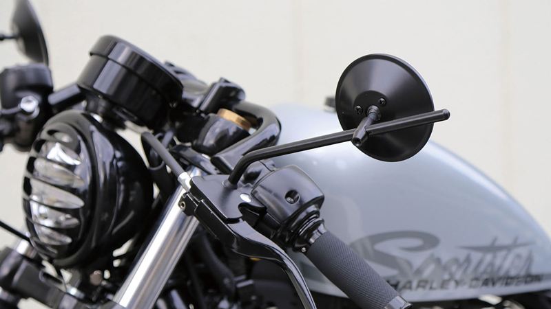 Round Mirror 4 Inch Long Stay / Black