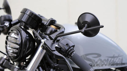 Round Mirror 4 Inch Long Stay / Black