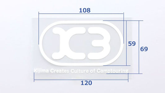 K3 転写ステッカ― ホワイト M/69×120mm 1枚