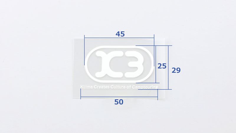 K3 転写ステッカ― ホワイト S/29×50mm 1枚