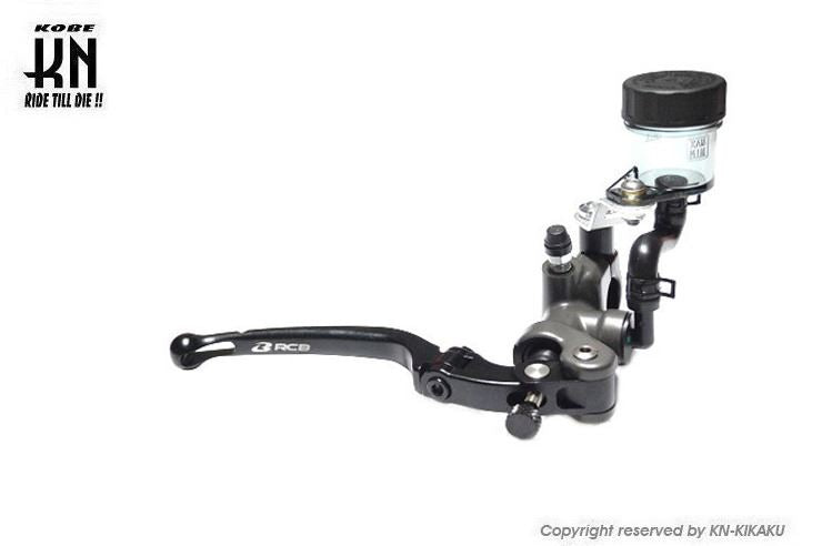 RCB 鍛造マスターシリンダー ロングレバー ブラック 右側/正ネジ M10 汎用 バイク ハンドル パーツ
