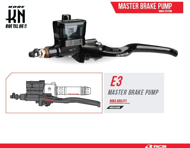 RCB Master Cylinder E-3 Series Right Side / Standard Thread M10 Universal Motorcycle Brake Parts
