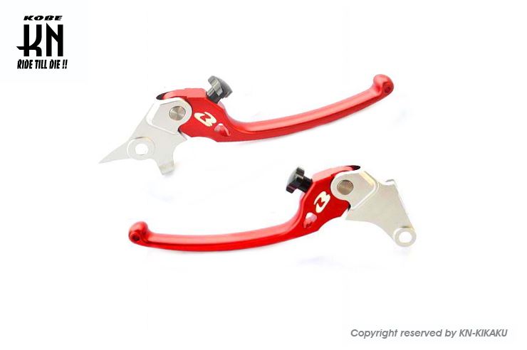 RCB アルミ調整式ブレーキレバー S3シリーズ レッド GSX125/150 左右セット バイク ハンドル パーツ