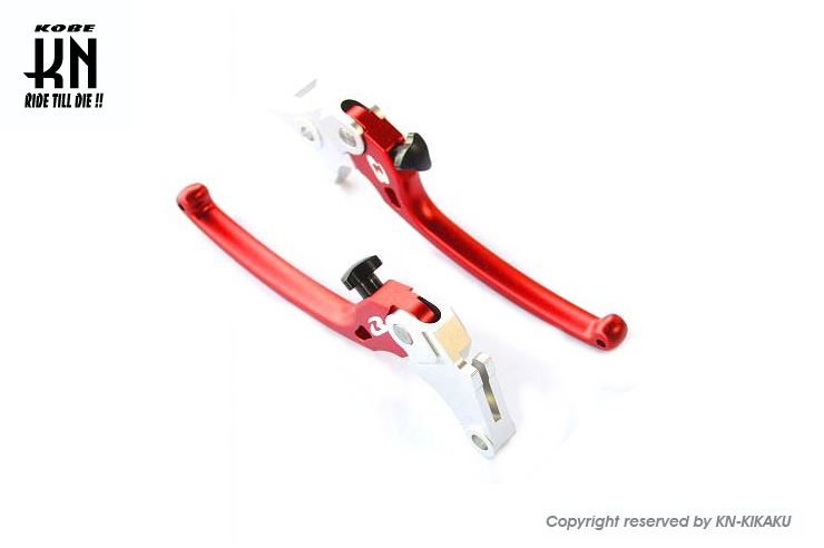 RCB アルミ調整式ブレーキレバー S3シリーズ レッド GSX125/150 左右セット バイク ハンドル パーツ