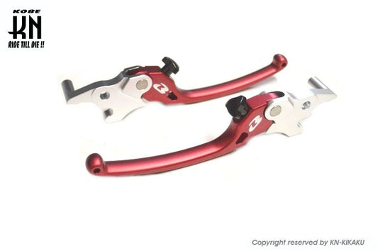 RCB アルミ調整式ブレーキレバー S3シリーズ レッド Xマックス250/300 左右セット バイク ハンドル パーツ