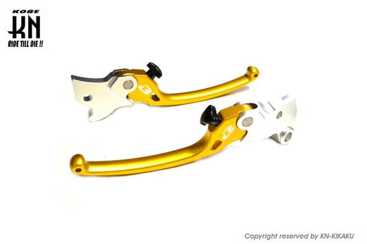 RCB アルミ調整式ブレーキレバー S3シリーズ ゴールド R15/FZ150i 左右セット バイク ハンドル パーツ