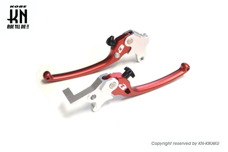 RCB アルミ調整式ブレーキレバー S3シリーズ レッド エアロックス/NVX155 左右セット バイク ハンドル パーツ
