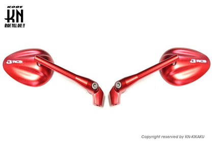 RCB CNCバックミラー S5シリーズ クリアーレンズ レッド 正ネジ/逆ネジ M8/10 バイク 鏡