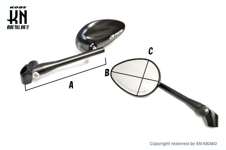 RCB CNCバックミラー S5シリーズ クリアーレンズ レッド 正ネジ/逆ネジ M8/10 バイク 鏡