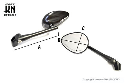 RCB CNCバックミラー S5シリーズ クリアーレンズ レッド 正ネジ/逆ネジ M8/10 バイク 鏡