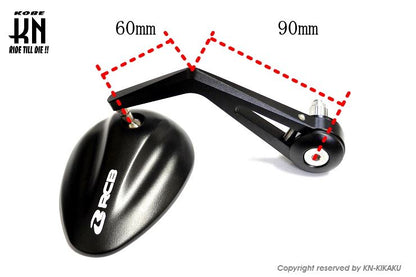 RCB バーエンドミラー アルミCNCサイドミラー S5シリーズ シルバー 汎用 左右セット バイク ハンドル パーツ 鏡