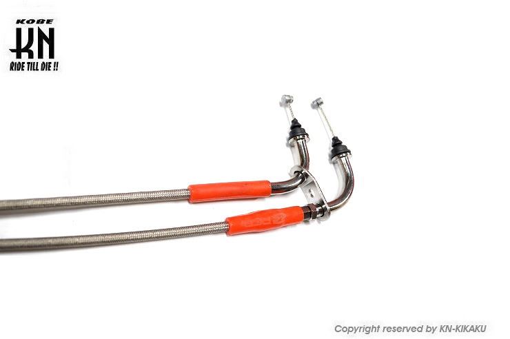 RCB メッシュアクセルケーブル/メッシュクラッチケーブルセット Y15ZR バイク ハンドル パーツ