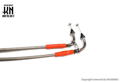 RCB メッシュアクセルケーブル/メッシュクラッチケーブルセット Y15ZR バイク ハンドル パーツ