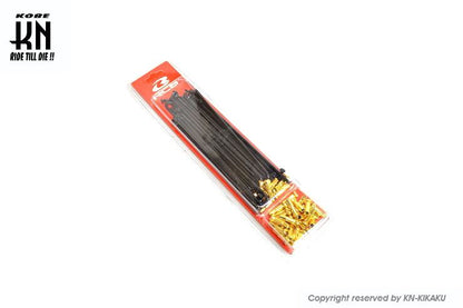 RCB リム専用スポーク ブラックスポーク/ゴールドニップル 180-9 36セット入 バイク ホイール パーツ