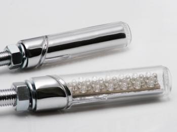 汎用LED円柱形ミニランプロング (STARTECH) クリアーレンズ/メッキボディー