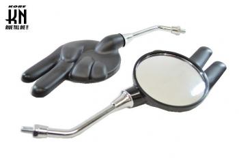 Janken Mirror, Standard Thread Type, 8mm Diameter, Black